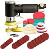 NONE Levigatrice Orbitale Pneumatica Mini Orbit Air Sander da 1/2/3 Pollici, Set Lucidatrice ad Alta Velocità per Auto