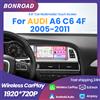 BONROAD 1920*720P Autoradio con CarPlay wireless, lettore multimediale con schermo touchscreen, Android Auto per Audi A6 C6 4F 2005-2011, navigazione GPS, display, Bluetooth 5.0