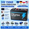 Batteria al Litio Ferro Fosfato 24V 150Ah, BMS Integrato, 8000+ Cicli, Ideale per Sistemi di Energia Solare, Camper, Navi, Viaggi Fuoristrada