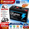 🎁 Batteria ricaricabile agli ioni di litio LiFePO4 12V 150Ah, ideale per kayak, pannelli solari, giocattoli elettrici e sedie a rotelle elettriche