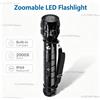 NONE Torcia LED con zoom e bussola integrata, torcia portatile impermeabile IP44, zoom 2000X, 1W, 7000K, ideale per campeggio e situazioni di emergenza, batteria non inclusa.