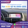BONROAD, autoradio multimediale con schermo touchscreen, Android Auto, CarPlay wireless, risoluzione 1920x720P, display GPS, navigazione, Bluetooth 5.0, per Audi Q7 4L 2006-2015, schermo da 10,25