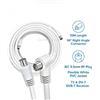 NONE Cavo coassiale bianco per antenna TV, lunghezza 15 metri, con connettore RF maschio dritto e connettore maschio ad angolo retto, cavo flessibile per estensione del segnale, ideale per ricevitori