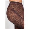 Tezenis Collant Rete E Pizzo Floreale Donna Marrone
