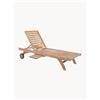 Bizzotto Lettino prendisole in legno di teak con ruote Maryland - Marrone