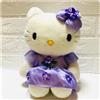 Sanrio Abito viola peluche Hello Kitty Flower Fortune Telling 2000 retrò da collezione