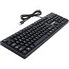 Manhattan - Tastiera con cavo, colore: nero (cavo USB-A da 1,5 m) con 104 tasti, supporti pieghevoli e indicatori LED, compatibile con Windows, layout italiano non garantito