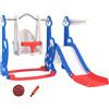 Altro Scivolo per Bambini 4 in 1 con Altalena, Scaletta da Arrampicata e Cestino da Ba