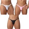 ZC8bdbd Slip in pizzo da uomo a vita bassa sexy vedere attraverso la rete G-String biancheria intima mini mutande bikini