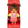 Sekiguchi 203888 - Monchhichi Originale Femmina con Salopette e Faccia da Coniglio, Peluche di Circa 20 cm in Peluche Marrone