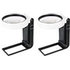 SODIAL 2X Lente D'Ingrandimento con Luce E Supporto, Lente D'Ingrandimento Pieghev8690