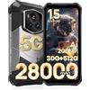 FOSSiBOT F107Pro-28000 mAh/66W 5G Rugged smartphone, 30GB+512GB/2TB, MTK Dimensity 7300+Telefono indistruttibile, 200 MP+50 MP Fotocamera Notturna a Colori, 6,95 FHD+120 Hz Gorilla Glass Android 15