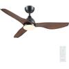 Newday 116cm Ventilatore Soffitto Colore Legno Vintage con Luce Dimmerabile | Ventilatore Soffitto con Telecomando Silenzioso, Pale da Soffitto, Ventola Soffitto Réversible per Camera da letto Soggiorno