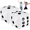 Whyzsjnclg Dadi grandi, dadi gonfiabili 2 pezzi 11, 8x11, 8 pollici PVC esplosione per giochi per feste in piscina da spiaggia all'aperto al coperto Bianco