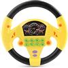 Whyzsjnclg Volante per Auto per Bambini con 8 Suoni, Volante Giocattolo per Simulazione Rotazione a 360° con Ventosa, Alimentato a Batteria, per Auto per Bambini
