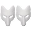 Grtheenumb Maschera di Volpe|2 Pezzi Maschera Therian Costume in Pelle di Volpe di Halloween Fai da Te Maschere di Halloween Giapponesi Kabuki Kitsune per Costume in Prop