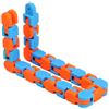 BEAHING Wacky Tracks Giocattolo sensoriale, Fai da te 24 Maglie Antistress Catena a maglie Fidget Serpente Giocattolo, Blu Arancione Fidget Toys per Bambini Adulti ADHD Ansia Sollievo
