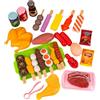 Whyzsjnclg Giocattoli Alimentari, 27 Pezzi/Set Cibo Realistico per grigliate, Accessori educativi da Cucina in plastica per Giochi all'aperto per Bambini e Bambine, all'aperto