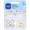 Bamed Baby Italia Srl Mam Original Start Night 0-2 Mesi Succhietto In Silicone Colore Rosa 2 Pezzi