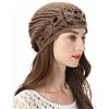 ZLYC Women Cotton Crochet Slouchy Beanie Hat Handmade Knit Summer Skull cap