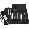 Unyqoos Custodia per coltelli da cucina Unyqoos® QEES, 17 scomparti, nera, borsa multifunzionale per coltelli con tracolla, realizzata in tessuto Oxford impermeabile, sottile e lavabile