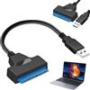 Vistnale Adattatore per disco rigido, adattatore da disco rigido a USB 9, 06 pollici 6 Gbps 22 pin USB 2.0 per SSD esterno da 2, 5 pollici HDD con LED per laptop desktop