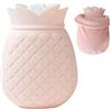 AwnsIMfreien Borsa dell'acqua calda piccola, mini borsa dell'acqua calda, 350 ml piccola con copertura morbida rimovibile e lavabile per alleviare il dolore, schiena, collo, grigio-verde, con copertura