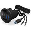 Icybox Hub usb IcyBox 3 porte usb 3.0 IB-Hub1404A da scrivania con audio [IB-HUB1404A]