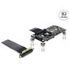 Delock Adattatore Delock da PCI Express 3.0 x4 a M.2 Key M con ventola e cavo da 10 cm