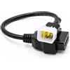 Bolwins Adattatore diagnostico J48CS Bolwins da 6 pin a OBD2 a 16 pin per motociclette - per la diagnosi di guasti su centraline KSR, Brixton, Benelli, Kawasaki e Delphi