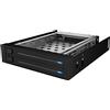 ICY BOX Carrello estraibile per 2x SSD/HDD da 2,5 (6,35 cm) per 1x scomparto da 3,5, Hot Swap, in alluminio/plastica, IB-2226StS