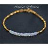 Bundela Gems A+ opale etiope e pirite dorata 2 bracciali perle pietre preziose multi sfacc...