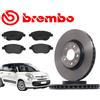 BREMBO Kit Dischi e Pastiglie Freno Anteriori Brembo Fiat 500L 0.9 NP 1.3 D 1.4