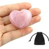 GUDQVOZIHG 1 pz, cristallo di quarzo rosa da 40 mm a forma di cuore, grande cristallo curativo, cuore rosa, pietra di cristallo dell'amore, regalo di San Valentino, pietra di palma, allevia l'ansia