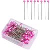 AIEX 100 spille da cucire 4 cm, testa di sfera in plastica, spille da cucire dritte per la decorazione di gioielli da sarta, artigianato artistico e progetti di cucito (rosa)