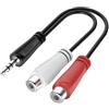 Hama Adattatore Audio Jack da 3,5 mm a 2 Prese RCA, HiFi Stereo Jack Adattatore per collegare Computer Portatile, Cellulare, Tablet e Altoparlanti, Amplificatore, impianto Stereo con RCA
