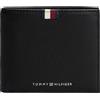 Tommy Hilfiger Uomo Th Prem Lea Cc Flap e Coin AM0AM13341BDS001, Nero, OS