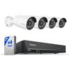 Reolink 5MP PoE Kit Videosorveglianza Esterno, 4K NVR 8CH 2TB + 4x 5MP Telecamera, Rilevamento di Uomo/Veicolo, Visione Notturna IR, Impermeabile IP67, Registrazione 24/7, RLK8-410B4-5MP (Bianco)