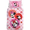 Caleffi Completo Copripiumino In Cotone Minnie Flowers Singolo Warner Bros Ragazza Caleffi