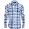 Alimens & Gentle 100% Cotone, vestibilità Normale, a Maniche Corte, Casual, Hawaiana, da Uomo, Blu, a Quadri, L