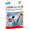tesa Powerstrips Trasparente per Decorazioni - 1 kg - Confezione da 8 | Nastro Adesivo per Decorazioni Leggere - Autoadesivo e Trasparente, Capacità Massima 1 kg