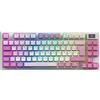 MSI Forge GK600 TKL W Violet FR - TASTI MECCANICI LINEARI - Tasti in PBT con stampa a sublimazione del colore, base antiscivolo, LED RGB, USB 2.0, Bluetooth, 2,4 GHz - senza tastierino numerico