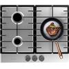Cecotec Piano Cottura a Gas 3 Fuochi Bolero Squad GN 3200F Inox. | 6,25kW, Gas Naturale, Acciaio Inox, Griglie Complete in Ghisa, Bruciatore Wok Tripla Corona, Accensione Automatica