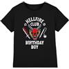 Stranger Things Hellfire Birthday Boy Inverted Kids T Shirt, Black