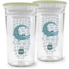 MAM Easy to Drink Cup 360°, Bicchiere antigoccia bambini 8+,Set da 2, Verde | Tritan trasparente e resistente, Valvola in silicone, Coperchio per trasporto, Lavabile in lavastoviglie, Senza BPA/BPS