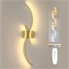 Comely Applique da Parete Interno 32W, Lampada da Parete Dimmerabile Oro | 80CM Creative Linee Lampade a Muro con Telecomando per Camera da Letto Soggiorno Corridoio Scale