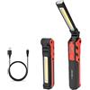 VELAMP - Lampada da Lavoro Magnetica e Pieghevole Kubrik, Batteria 2000mAh Autonomia 5h, Torcia Led Ricaricabile Sottile a Luce Diffusa e Torcia Concentrata - Luce di Ispezione con Gancio per Officina