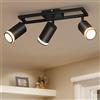 Dehobo Faretti LED da Soffitto Orientabili 350° GU10 Nero, 3 Luci | Faretto da Parete Moderno, Faretti LED Interno per Cucina Soggiorno Camera, Max 40W, Lampadine non Incluse