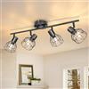 Dehobo Faretti LED Soffitto Orientabili E14, Faretto Interno Nero 4 Luci | Lampadario da Soffitto Moderno Metallo, Faretto da Parete per Soggiorno Corridoio Camera da Letto, Senza Lampadina Max.40W