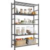 SONGMICS Scaffale in Metallo, Scaffalatura a 5 Ripiani, Capacità di Carico 200 kg, 80 x 30 x 144 cm, per Cucina, Bagno, Soggiorno, Nero Opaco, Collezione DAVIAN BSC285BD01